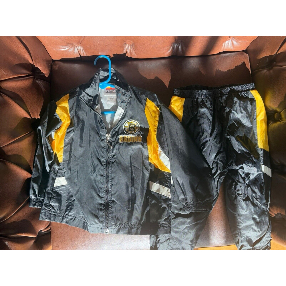 NHL Toddler Boston Bruins Long Sleeve Zip-up Track Jacket And Pants Set 2T 24M